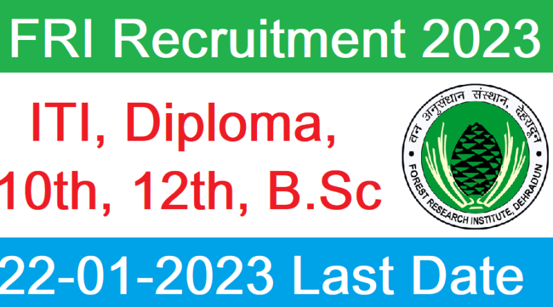 FRI Recruitment 2022 Technician MTS Driver LDC Recruitment Online