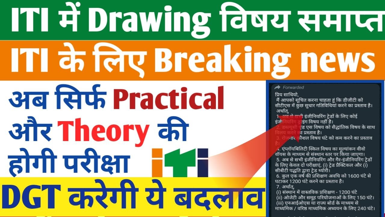 Engineering Drawing subject removed from ITI, ITI NCVT DGT Biggest News ‣ Anil Sir ITI