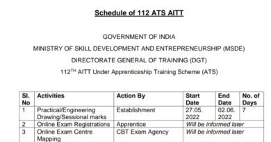 Apprentice AITT 112 Exam Schedule 2022