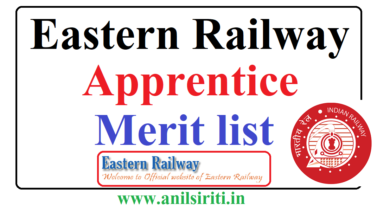 Eastern Railway Apprentice New Merit List 2022