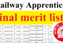 Railway Apprentice Final Merit list PDF Download 2022, ITI Apprenticeship 2022