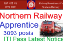 RRC Northern Railway Apprentice 2023 official Update, 3093 Posts, ITI Pass Railway Apprentice Final link Active