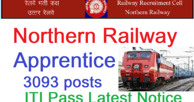 RRC Northern Railway Apprentice 2023 official Update, 3093 Posts, ITI Pass Railway Apprentice Final link Active