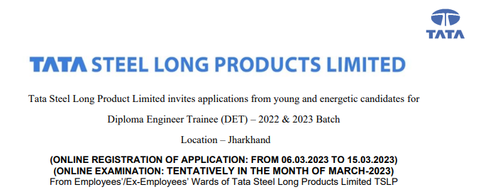 Tata Steel Long Products Limited Vacancy 2022 ‣ Anil Sir ITI