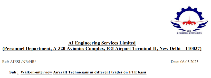 AI Engineering Services Ltd (AIESL) 2024 Recruitment Apply for 209  Assistant Supervisor Posts - AIESL : డిగ్రీతో అసిస్టెంట్‌ సూపర్‌వైజర్‌  జాబ్స్‌.. పూర్తి వివరాలివే