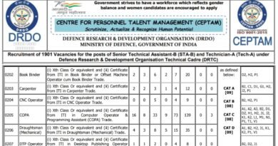 DRDO CEPTAM 11 Recruitment 2024, STA B, Technician A vacancy 2024