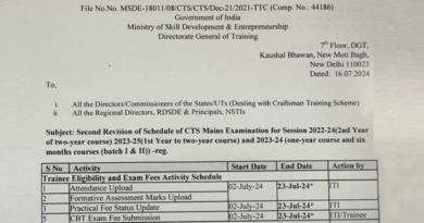 @ncvtmis.gov.in NCVT ITI August 2024 New Exam Schedule, Session 2022-24, 2023-25