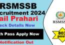 RSMSSB Jail Prahari Recruitment 2024, 10th Pass Latest Vacancy 2024, 22/01/2025 Last Date