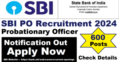 SBI PO Recruitment 2024, Graduate Latest Vacancy 2024,16-01-2025 last date