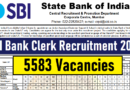 SBI Bank Clerk Recruitment 2025, 5583 Posts, Junior Associate Posts Latest Vacancy 2025, 26/08/2025 Last Date