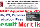 ONGC Apprentice 2025 Merit list Out