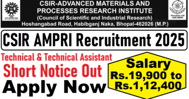 CSIR AMPRI Recruitment 2025, Technical & Technical Assistant Posts Latest Vacancy 2025, 04/01/2026 Last Date