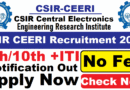 CSIR CEERI Recruitment 2025, 8th/10th +  ITI Pass Latest Vacancy 2025, 31/12/2025 Last Date