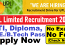UPL Limited Recruitment 2025, ITI, Diploma, B.E./B.Tech Pass Latest Vacancy 2025, December 2025  Last Date