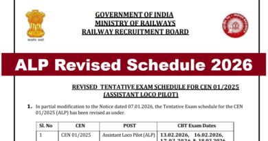 RRB ALP CBT Exam Revised schedule 2026 Official Notice Out