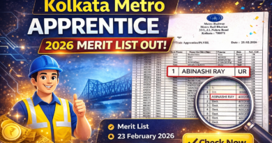 Kolkata Metro Apprentice Merit list 2026