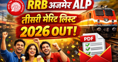 RRB Ajmer ALP 3rd Merit list 2026 Out