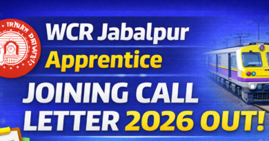 WCR Jabalpur Apprentice Joining Call letter 2026 Out