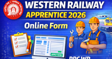 Western Railway Apprentice 2026 Online form, RRC WR Apprentice 2026