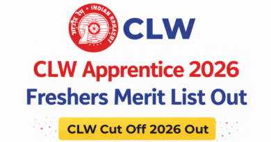 CLW Apprentice 2026 Freshers Merit list and Cut off Out