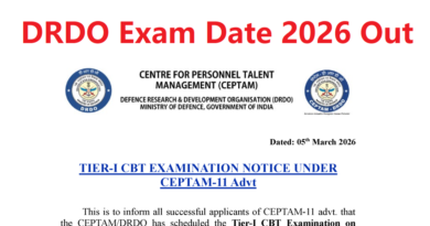 DRDO CEPTAM 11 Tier 1 Exam Date 2026 Out