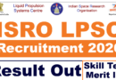 ISRO LPSC Recruitment 2026 Merit list Out