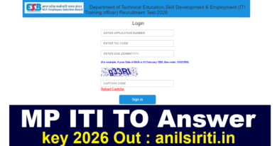 MP ITI TO Answer key 2026 Out