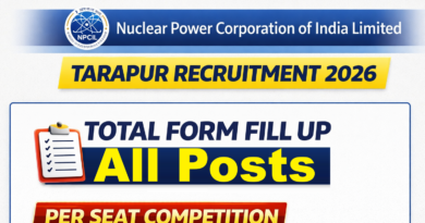 NPCIL Tarapur Recruitment 2026 total form fill up & per seat competition