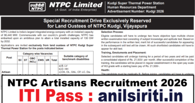 NTPC Kudgi Artisan Trainee Recruitment 2026