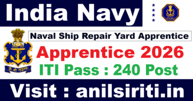 Navy Ship Repair Yard Apprentice 2026 Notification out