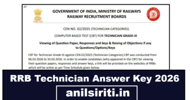 RRB Technician Answer Key 2026 Out