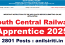 SCR Apprentice Recruitment 2026 Out, 2801 Post