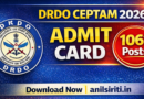 DRDO Admit card 2026 @drdo.gov.in