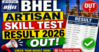 BHEL Artisan Skill Test Result 2026 Out!
