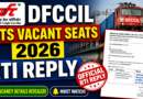 DFCCIL MTS Vacant Seats 2026 RTI Reply