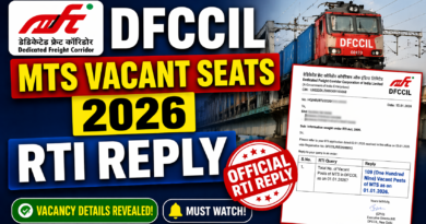 DFCCIL MTS Vacant Seats 2026 RTI Reply