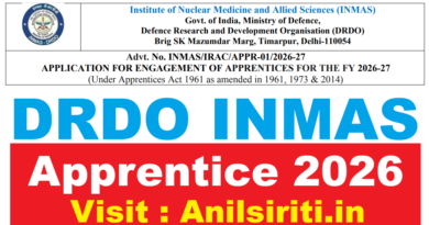 DRDO INMAS Apprentice Recruitment 2026 Out