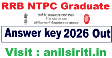 RRB NTPC Graduate Answer Key 2026 Out