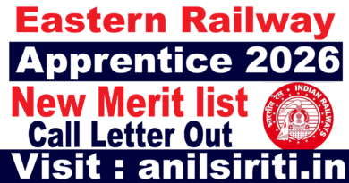 Eastern Railway Apprentice 2026 New merit list out
