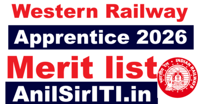 Western Railway Apprentice Merit list 2026 kab ayega