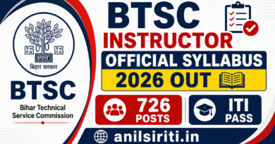 BTSC Instructor official Syllabus 2026 Out