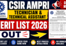 CSIR AMPRI Technician and Technical Assistant Screened-in Merit list 2026 Out