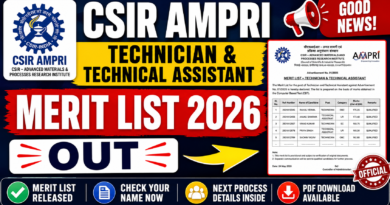 CSIR AMPRI Technician and Technical Assistant Screened-in Merit list 2026 Out