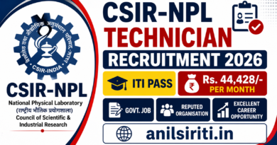 CSIR-NPL Technician Recruitment 2026, ITI Pass, Rs 44,428 Salary