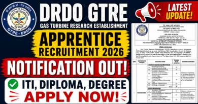 DRDO GTRE Apprentice 2026, ITI, Diploma, Degree