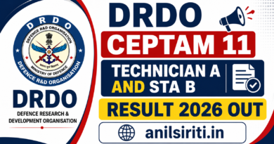 DRDO CEPTAM 11 Technician A and STA B Result 2026 Out