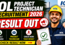 IOL Project Technician Recruitment result 2026 Out