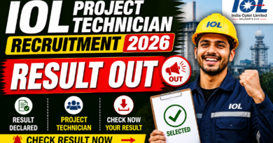 IOL Project Technician Recruitment result 2026 Out