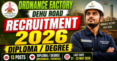 Ordnance Factory Dehu Road Recruitment 2026