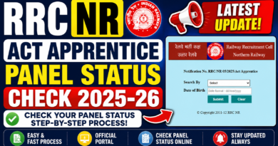 RRC NR Act Apprentice Panel Status Check 2025-26